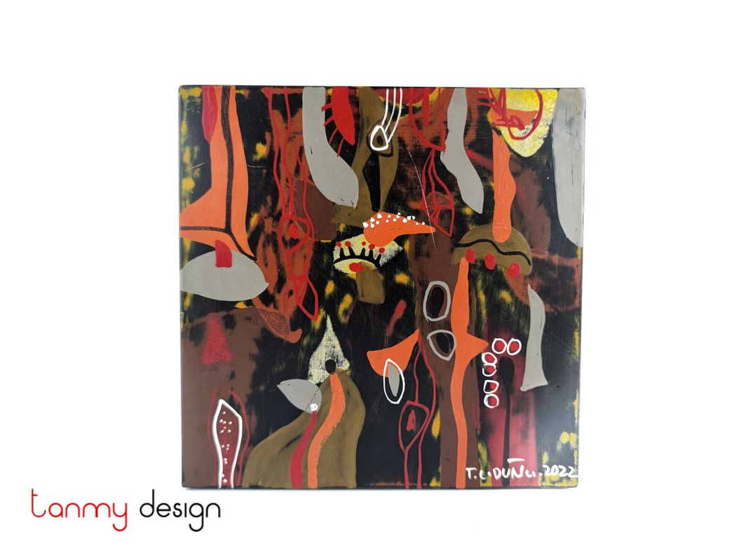 Abstract lacquer painting